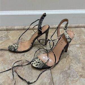 Women's Strappy Snake Print Heels